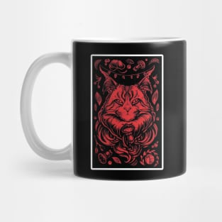 Forest Cat - White Outlined Version Mug